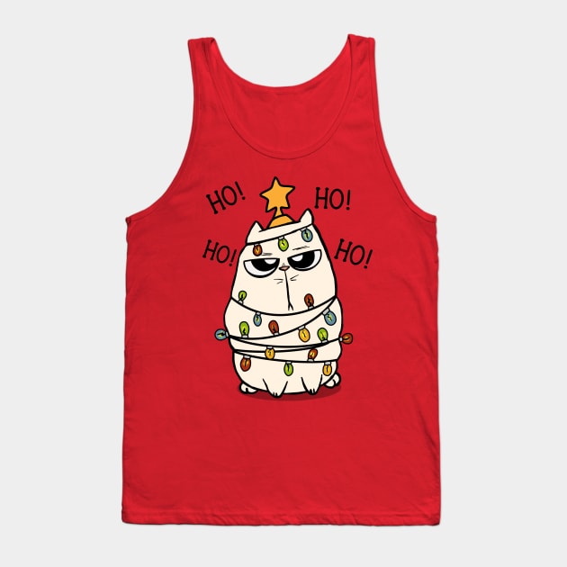 Grumpy christmas Cat Tank Top by TSHIRT PLACE